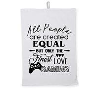 Hippowarehouse All People are are Created Equal But Only The Finest Love Gaming Tea Towel Eco Printed Dish Cloth Kitchen accessory 50cmx70cm 100% Cotton