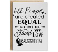 Hippowarehouse All People are are Created Equal But Only The Finest Love Rabbits Birthday Card A5 Personalised with envelope for him for her Funny Cards for Men and Women Blank inside option