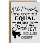 Hippowarehouse All People are are Created Equal But Only The Finest Love Roller Derby Birthday Card A5 Personalised with envelope for him for her Funny Cards for Men and Women Blank inside option
