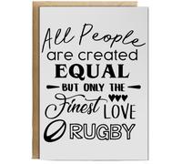 Hippowarehouse All People are are Created Equal But Only The Finest Love Rugby Personalised Card A6 with envelope for him for her Funny Cards for Men and Women Blank inside option