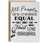 Hippowarehouse All People are are Created Equal But Only The Finest Love Singing Personalised Card A6 with envelope for him for her Funny Cards for Men and Women Blank inside option