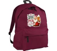Hippowarehouse All roads lead to the pub on christmas eve backpack ruck sack Dimensions: 31 x 42 x 21 cm Capacity: 18 litres