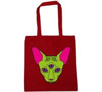 Hippowarehouse All Seeing Eye Cat Tote Shopping Gym Beach Bag 42cm x38cm, 10 litres