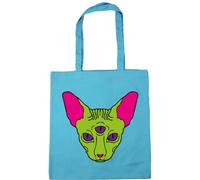 Hippowarehouse All Seeing Eye Cat Tote Shopping Gym Beach Bag 42cm x38cm, 10 litres