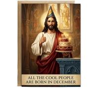 Hippowarehouse All the cool people are born in December happy birthday Personalised Card A6 with envelope for him for her Funny Cards for Men and Women Blank inside option