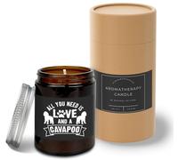 Hippowarehouse All You Need is Love and a Cavapoo Candle Aromatherapy 40hr Scented Gift Set Anxiety Relief Sleep Vegan 200g LG