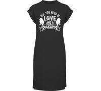 Hippowarehouse All You Need is Love and a Cockapoo t-Shirt Dress Women's Adults Nightie Nightdress Black