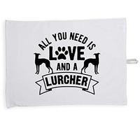 Hippowarehouse All you need is love and a Lurcher Tea Towel Eco Printed Dish Cloth Kitchen accessory 50cmx70cm 100% Cotton