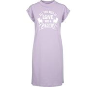 Hippowarehouse All You Need is Love and a Westie West Highland Terrier t-Shirt Dress Women's Adults Nightie Nightdress Lilac