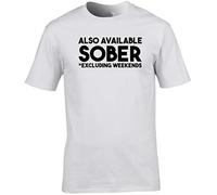Hippowarehouse Also Available Sober Unisex Short Sleeve t-Shirt (Specific Size Guide in Description) White