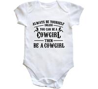Hippowarehouse Always be yourself unless you can be a cowgirl then be a cowgirl baby vest bodysuit (short sleeve) boys girls