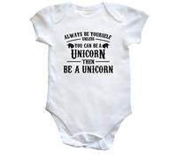 Hippowarehouse Always be Yourself Unless You can be a Unicorn Baby Vest Bodysuit (Short Sleeve) Boys Girls White
