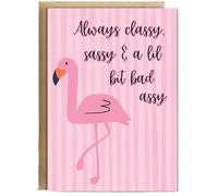 Hippowarehouse Always classy, sassy and a lil bit bad assy Personalised Card A5 with envelope for him for her Funny Cards for Men and Women Blank inside option