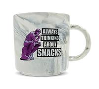 Hippowarehouse Always Thinking About Snacks - Food for Thought - Hungry Printed Mug Various Colour Options Ceramic Cup Kitchenware 11oz