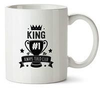 Hippowarehouse Always Tired Club King Printed Mug Various Colour Options Ceramic Cup Kitchenware 10oz