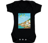 Hippowarehouse Amalfi. Seaside town in Italy baby vest bodysuit (short sleeve) boys girls