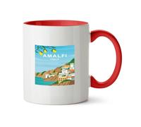 Hippowarehouse Amalfi. Seaside Town in Italy Printed Mug Various Colour Options Ceramic Cup Kitchenware 11oz
