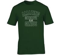 Hippowarehouse Amazing Detective Slash Genius Unisex Short Sleeve t-Shirt (Specific Size Guide in Description) Forest Green