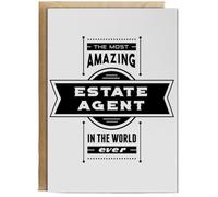 Hippowarehouse Amazing Estate Agent Birthday Card A5 Personalised with envelope for him for her Funny Cards for Men and Women Blank inside option