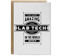 Hippowarehouse Amazing Lab Tech Personalised Card A6 with envelope for him for her Funny Cards for Men and Women Blank inside option