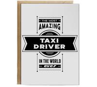 Hippowarehouse Amazing Taxi Driver Birthday Card A5 Personalised with envelope for him for her Funny Cards for Men and Women Blank inside option