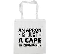 Hippowarehouse An apron is just a cape on backwards Tote Shopping Gym Beach Bag 42cm x38cm, 10 litres