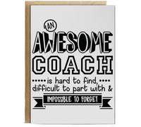 Hippowarehouse An Awesome Coach is Hard to Find, Difficult to Part With & Impossible to Forget Personalised Card A5 with envelope for him for her Funny Cards for Men and Women Blank inside option
