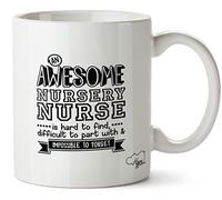 Hippowarehouse an Awesome Nursery Nurse is Hard to Find, Difficult to Part with & Impossible to Forget Printed Mug Cup Ceramic 10oz