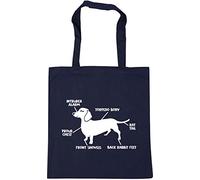Hippowarehouse Anatomy of a dachshund - Sausage dog Tote Shopping Gym Beach Bag 42cm x38cm, 10 litres