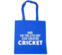Hippowarehouse And on the 8th day God created Cricket Tote Shopping Gym Beach Bag 42cm x38cm, 10 litres