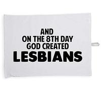 Hippowarehouse And on the 8th day God created Lesbians Tea Towel Eco Printed Dish Cloth Kitchen accessory 50cmx70cm 100% Cotton