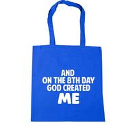 Hippowarehouse And on the 8th day God created Me Tote Shopping Gym Beach Bag 42cm x38cm, 10 litres