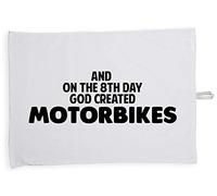 Hippowarehouse And on the 8th day God created Motorbikes Tea Towel Eco Printed Dish Cloth Kitchen accessory 50cmx70cm 100% Cotton