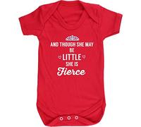 Hippowarehouse And though she may be little she is fierce baby vest bodysuit (short sleeve) boys girls