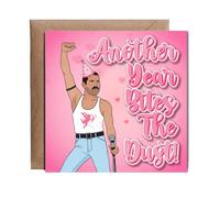 Hippowarehouse Another year bites the dust, Valentine's day, Anniversary Personalised Card. 15cm x 15cm with envelope for him for her Funny Cards for Men and Women Blank inside option