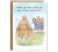 Hippowarehouse Another year older, another year closer to being a dirty old man hilarious happy birthday Personalised Card A5 with envelope for him for her Funny Cards for Men and Women Blank inside