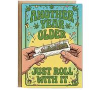 Hippowarehouse Another year older, just roll with it Personalised Card A5 with envelope for him for her Funny Cards for Men and Women Blank inside option