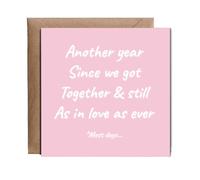 Hippowarehouse another year since we got together and still as in love as ever Personalised Card. 15cm x 15cm with envelope for him for her Funny Cards for Men and Women Blank inside option