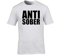 Hippowarehouse Anti Sober Unisex Short Sleeve t-Shirt (Specific Size Guide in Description) White