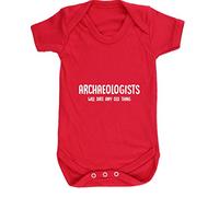 Hippowarehouse Archaeologists Will Date Any Old Thing Baby Vest Bodysuit (Short Sleeve) Boys Girls Red