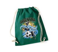 Hippowarehouse Argentina Football Artwork Albiceleste Soccer Graphic The Goat International Sports Competition Drawstring Cotton School Gym Bag 37cm x 46cm, 12 litres