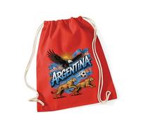 Hippowarehouse Argentina Football Supporter Eagles and Pumas South America Team Drawstring Cotton School Gym Bag 37cm x 46cm, 12 litres