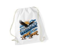 Hippowarehouse Argentina Football Supporter Eagles and Pumas South America Team Drawstring Cotton School Gym Bag 37cm x 46cm, 12 litres