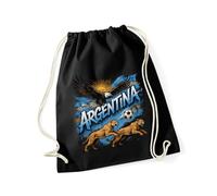 Hippowarehouse Argentina Football Supporter Eagles and Pumas South America Team Drawstring Cotton School Gym Bag 37cm x 46cm, 12 litres