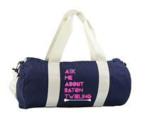 Hippowarehouse Ask Me About Baton Twirling Gymwear Gym Duffle Cylinder Uniform Kit Bag 50 x 25 x 25cm 20 litres