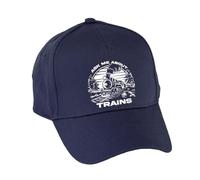 Hippowarehouse Ask me About Trains Premium Printed 5 Panel Baseball Cap hat OneSize Adults Navy