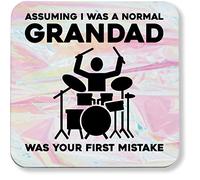 Hippowarehouse Assuming I was a normal grandad was your first mistake drummer printed coaster gloss finish durable backing 9cm x 9cm 2 pack