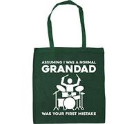 Hippowarehouse Assuming I was a normal grandad was your first mistake drummer Tote Shopping Gym Beach Bag 42cm x38cm, 10 litres
