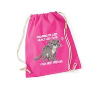 Hippowarehouse Assuming i'm just an old lady was your first mistake Drawstring Cotton School Gym Bag 37cm x 46cm, 12 litres
