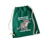 Hippowarehouse Assuming i'm just an old lady was your first mistake Drawstring Cotton School Gym Bag 37cm x 46cm, 12 litres